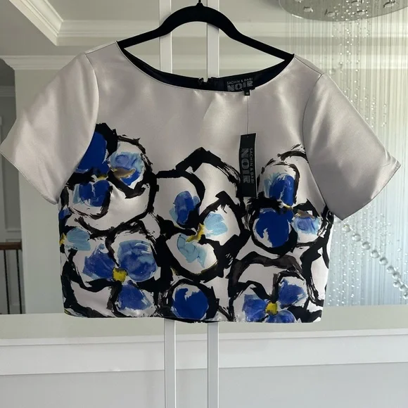 Anthropologie Sachin And Babi Printed Cropped Top - Picture 5 of 7